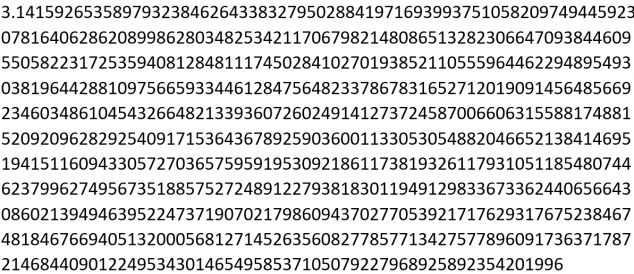 pi to 707 digits
